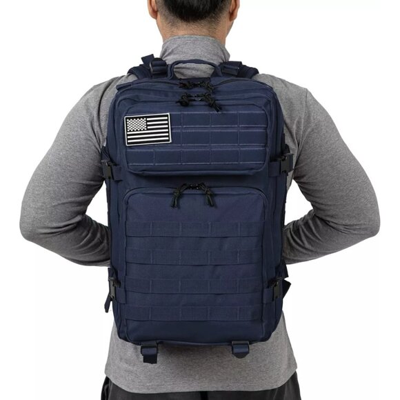45L Tactical Backpack Blue Waterproof Multi Compartment for Hiking, Camping - Picture 6 of 6